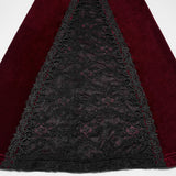 Stygian Gothic Velvet Lace Flare Trousers in Red & Black