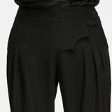 Madder Men's Gothic Ink Ruins Batwing Pleated Trousers in Black