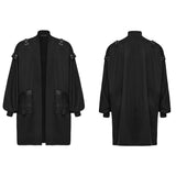 Raven Masque Men's Gothic Knit coat with Metal D-Rings in Black