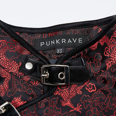 Visions Of China Mini Dress - Black & Red - PunkRave