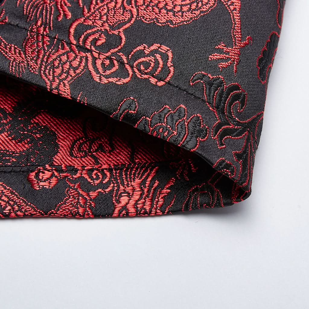 Visions Of China Mini Dress - Black & Red - PunkRave