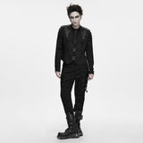 Manes Men's Punk Cyber Armor Vest in Black