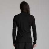 Goblin Men's Punk Half-Zip Long Sleeve Top in Black