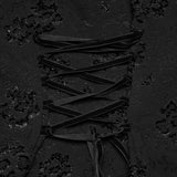 Augury Women's Gothic Blouse with Lace Fabric in Black