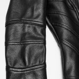 Widow Peak Faux Leather Zipped Top
