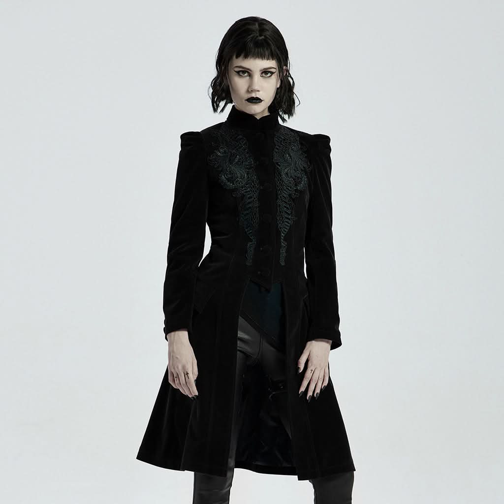 Mysterious Mayhem Coat - Black - PunkRave