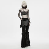 Digitalis Women's Gothic Top with Corset Lacing in Black & Red