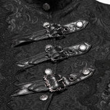 Belladonna Women's Gothic Coat with Metal Buckles in Black