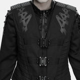 Manes Men's Punk Cyber Armor Vest in Black