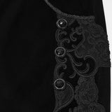 Locket Men's Gothic Embroidered Velvet Pants in Black