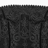 Tartarus Women's Gothic Strapless Embroidered Dress in Black