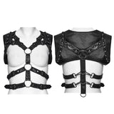Sabbat Women's Punk Faux Leather Chest Harness in Black