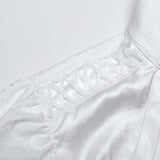 Outcast Victorian Gothic White Jacquard Ruffle Cuff Shirt Men's