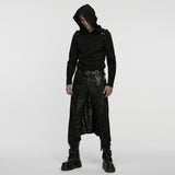 Hermit Men's Punk Faux Leather Overskirt in Black