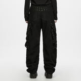 Rowan Men's Punk Decadant Metal Tapered Pants in Black