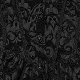 Giselle Women's Gothic Faux Fur Trim Coat in Black