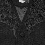 Auber Men's Gothic Black Duke Stand Collar Cloak in Black