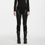 Corvid Women's Punk Lace-Up Skinny Jeans in Black