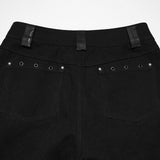 Ghost Orchid Men's Punk Studded Wide Leg Trousers in Black
