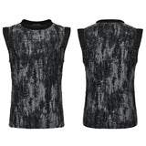 Augurious Gothic Distressed Washed Ripped Knit Eyelet Tank Men's