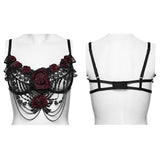 Ravenscar Women's Gothic Bralet with Lace in Black & Red