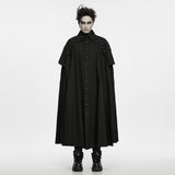 Willis Men's Gothic Military Strap Cloak in Black