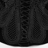 Crimson Elegy Women's Gothic Corset with Lacing in Black