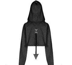 The Infernal One Crop Top With Hood - PunkRave