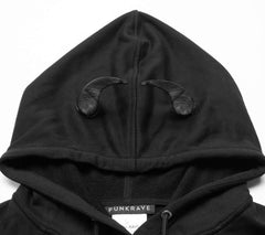 The Infernal One Crop Top With Hood - PunkRave