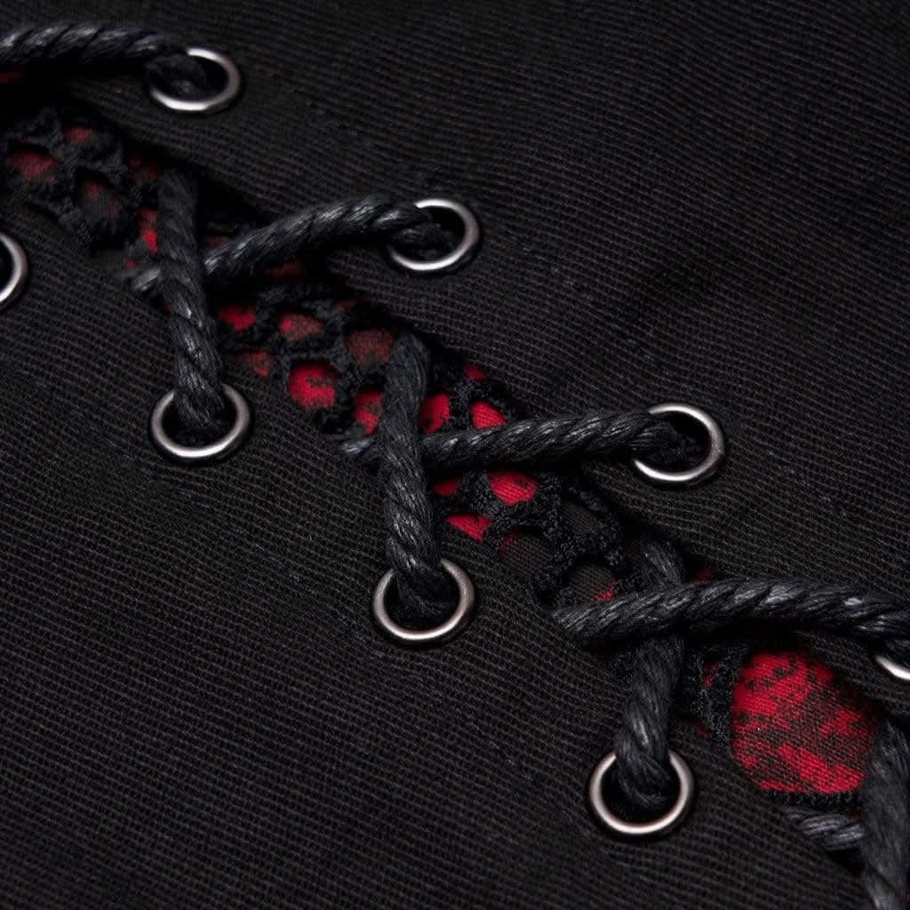 'Valkyrie' Denim Trousers (Red) - PunkRave