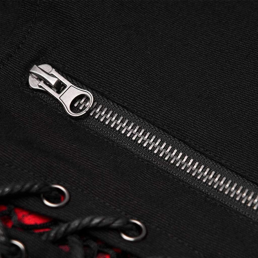'Valkyrie' Denim Trousers (Red) - PunkRave