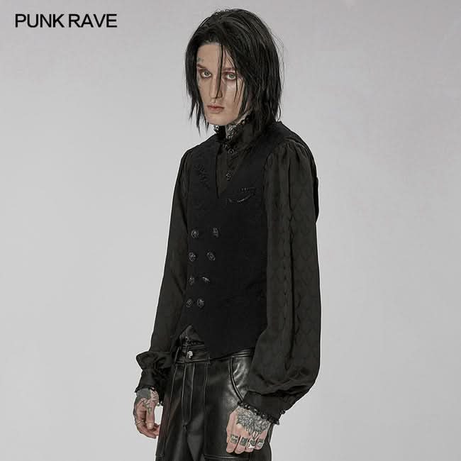 Lucifer Floral Waistcoat (Black) - PunkRave