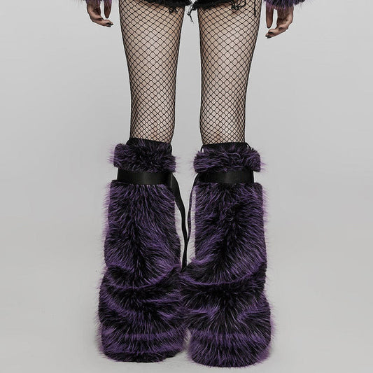 Agatha Furry Leg Warmers (Violet)