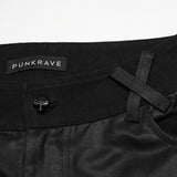 Metzengerstein Men's Punk Wide Leg Trousers in Black