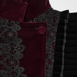 Porphyria Women's Gothic Woven coat in Black & Red