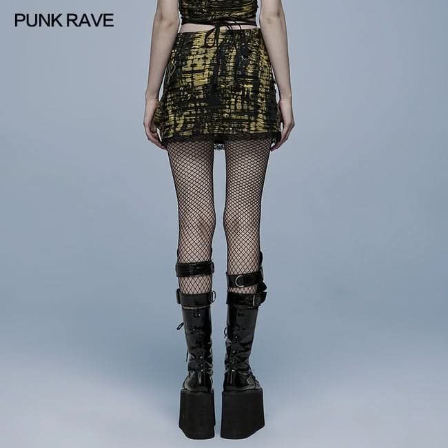 Electra Tie-dyed Mini Skirt (Yellow) - PunkRave