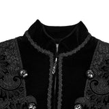 Briar Gothic Black Velvet Jacquard Coat Men's