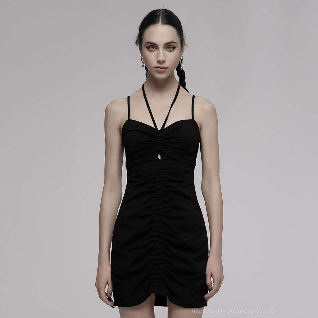 Valerie Bodycon Dress (Solid Black) - PunkRave