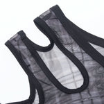 Luna Plaid Mesh Dress (Black) - PunkRave