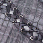 Luna Plaid Mesh Dress (Black) - PunkRave