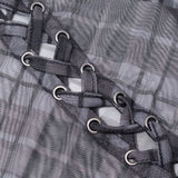 Luna Plaid Mesh Dress (Black) - PunkRave