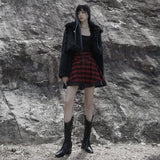 Seori A-Line Skirt (Checkered) - PunkRave
