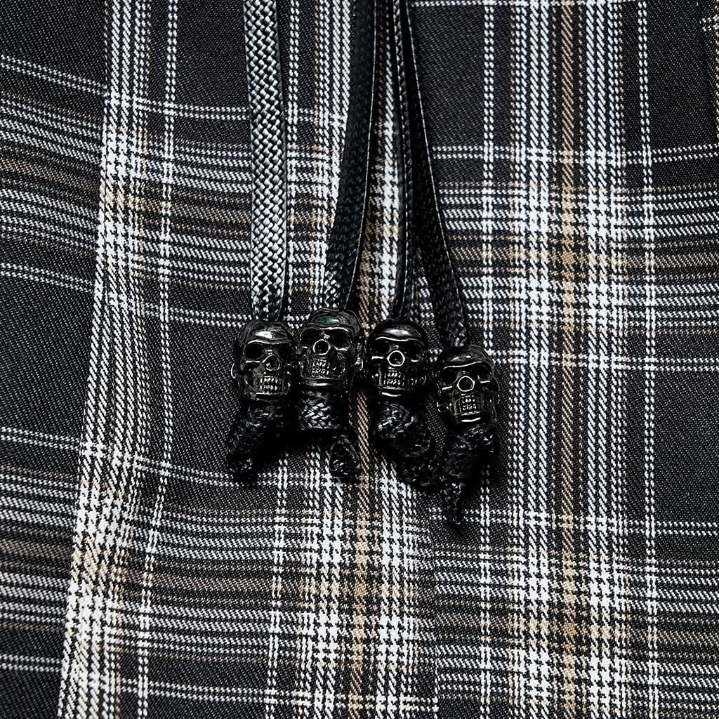 Watercolor Eyes Suspender Skirt (Checkered) - PunkRave