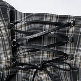 Watercolor Eyes Suspender Skirt (Checkered) - PunkRave
