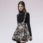 Gnarly Fiesta' Suspender Skirt (Beige) - PunkRave