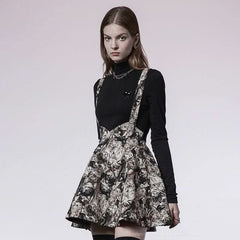 Gnarly Fiesta' Suspender Skirt (Beige) - PunkRave