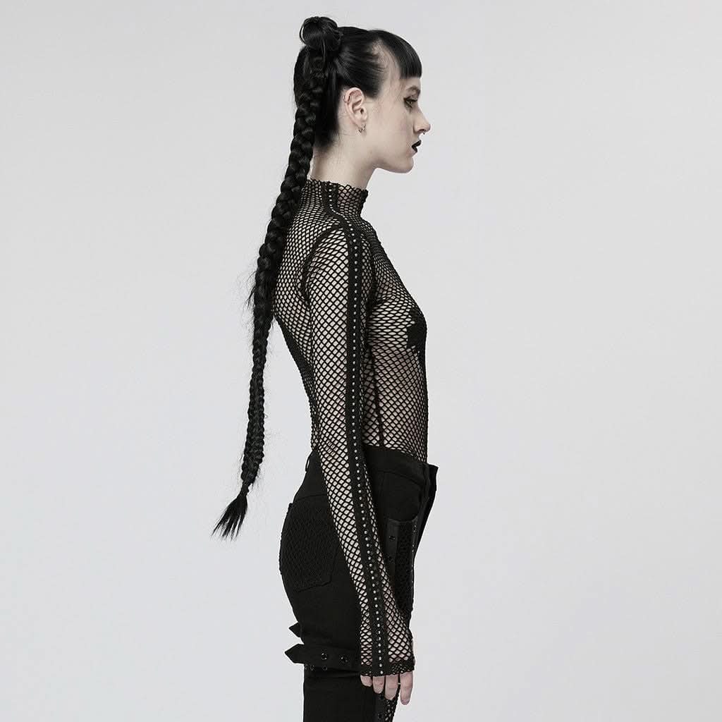 Razzle Dazzle Mesh Tee - Black - PunkRave