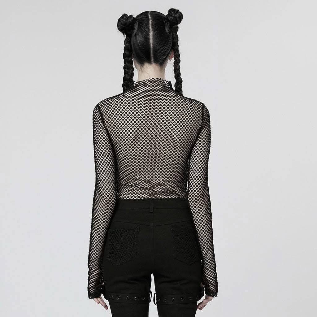 Razzle Dazzle Mesh Tee - Black - PunkRave