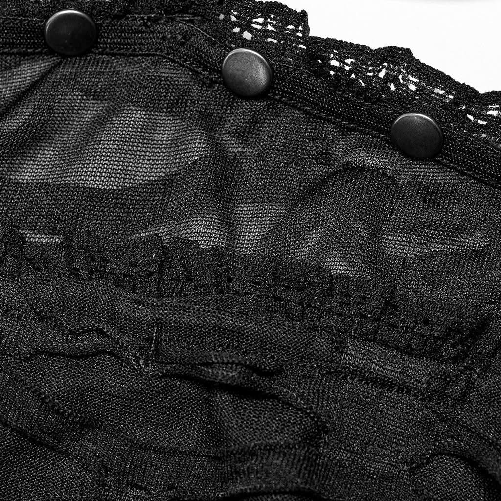 Recorded Butterflies Bandeau Top - Black - PunkRave