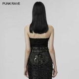 Recorded Butterflies Bandeau Top - Black - PunkRave